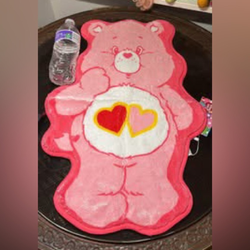 NWT Pink Care Bear Shaped Rug with Heart Design Cloudco